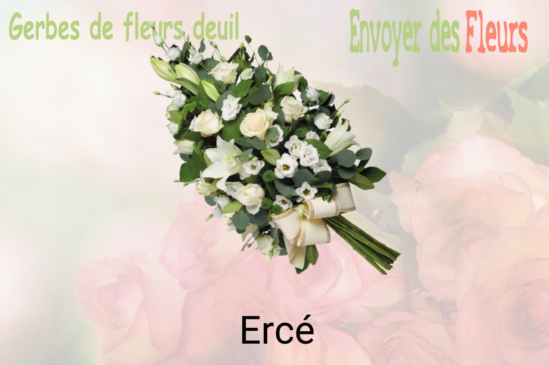 Gerbe de fleurs de deuil livrée à Ercé